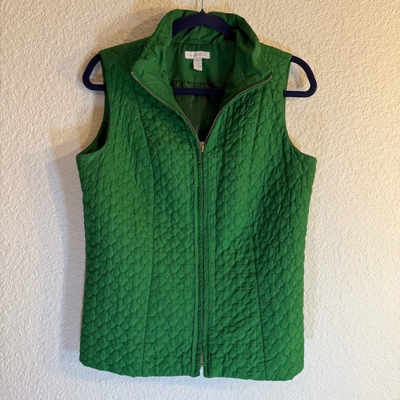 Charter Club Quilted Vest Zipper Tapered Back Kelly‎ Green, Size M - Picture 2 of 8